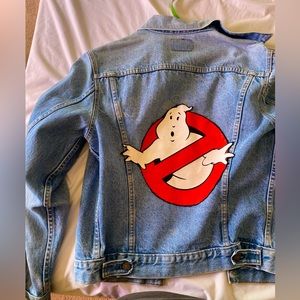 Ghostbusters Levi’s jacket with other patches and Kim and the created signature